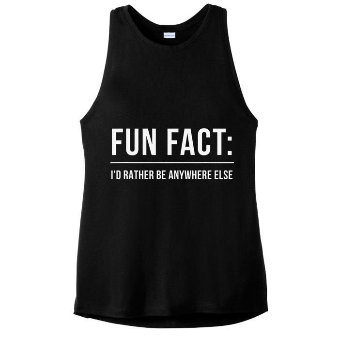 Fun Fact Id Rather Be Anywhere Else Funny Meme Ladies PosiCharge Tri-Blend Wicking Tank