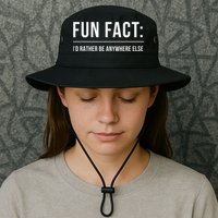 Fun Fact Id Rather Be Anywhere Else Funny Meme Bucket Hat