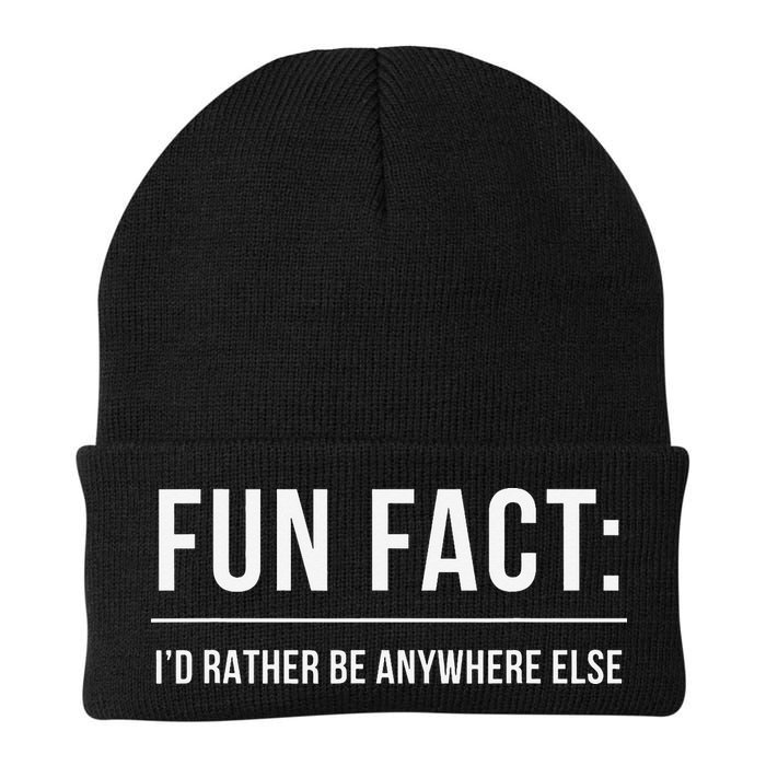 Fun Fact Id Rather Be Anywhere Else Funny Meme Beanie