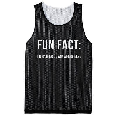 Fun Fact Id Rather Be Anywhere Else Funny Meme Mesh Reversible Basketball Jersey Tank