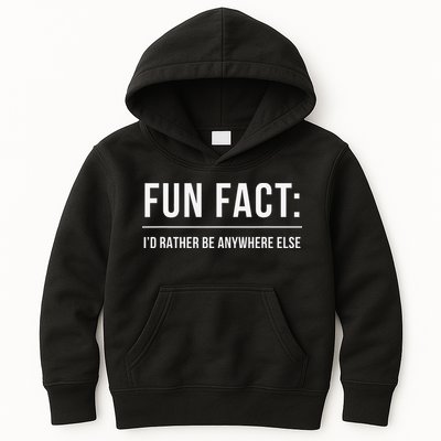 Fun Fact Id Rather Be Anywhere Else Funny Meme Kids Hoodie