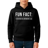 Fun Fact Id Rather Be Anywhere Else Funny Meme Kids Hoodie