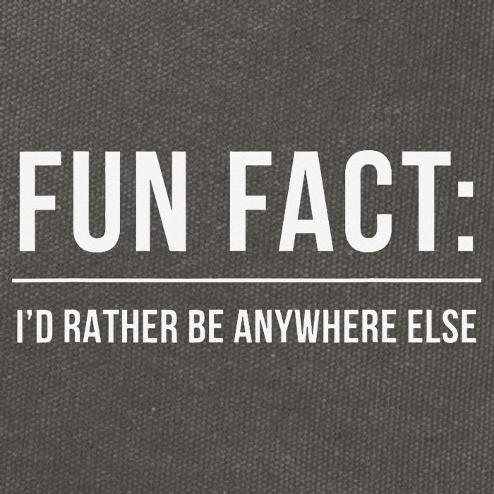 Fun Fact Id Rather Be Anywhere Else Funny Meme Cotton Canvas Backpack