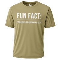 Fun Fact Id Rather Be Anywhere Else Funny Meme Cooling Performance Crew T-Shirt