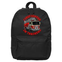 funny Firefighter In Training Fire Truck  16 in Basic Backpack