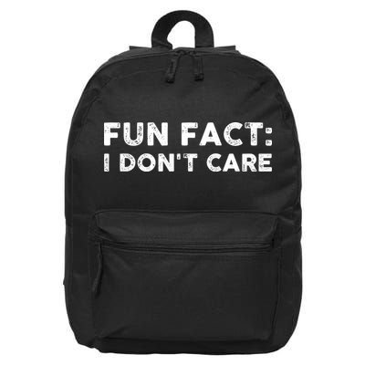 Fun Fact: I Don't Care 16 in Basic Backpack