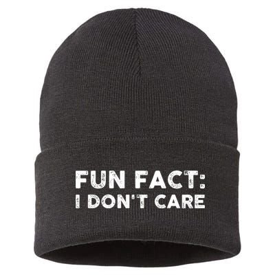 Fun Fact: I Don't Care Sustainable Knit Beanie