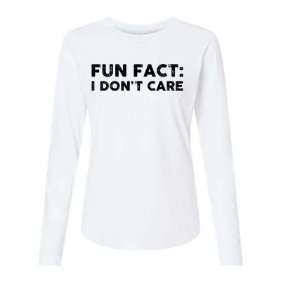 Fun Fact: I Don't Care Womens Cotton Relaxed Long Sleeve T-Shirt