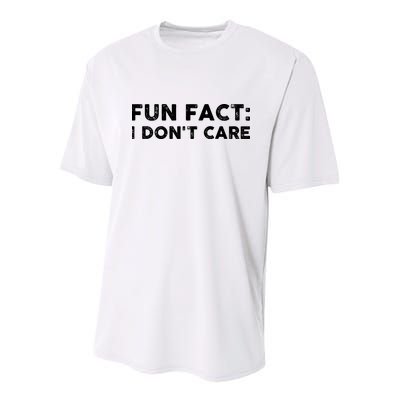 Fun Fact: I Don't Care Youth Performance Sprint T-Shirt