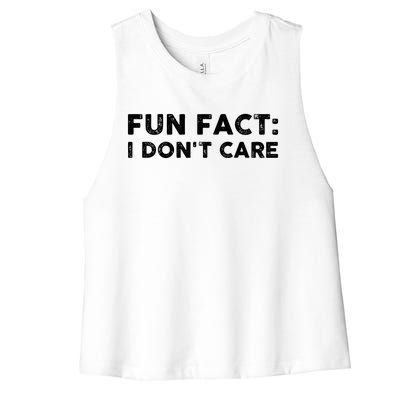 Fun Fact: I Don't Care Women's Racerback Cropped Tank