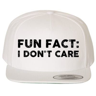 Fun Fact: I Don't Care Wool Snapback Cap