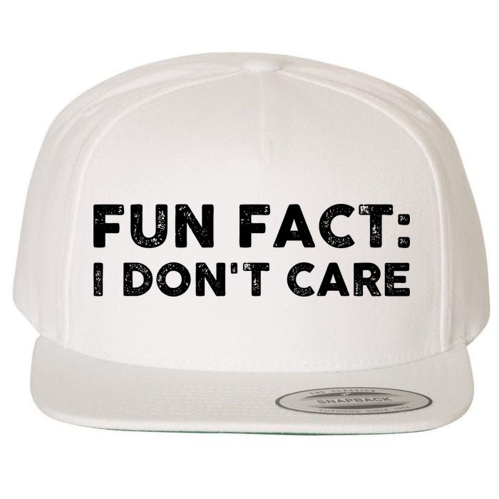 Fun Fact: I Don't Care Wool Snapback Cap
