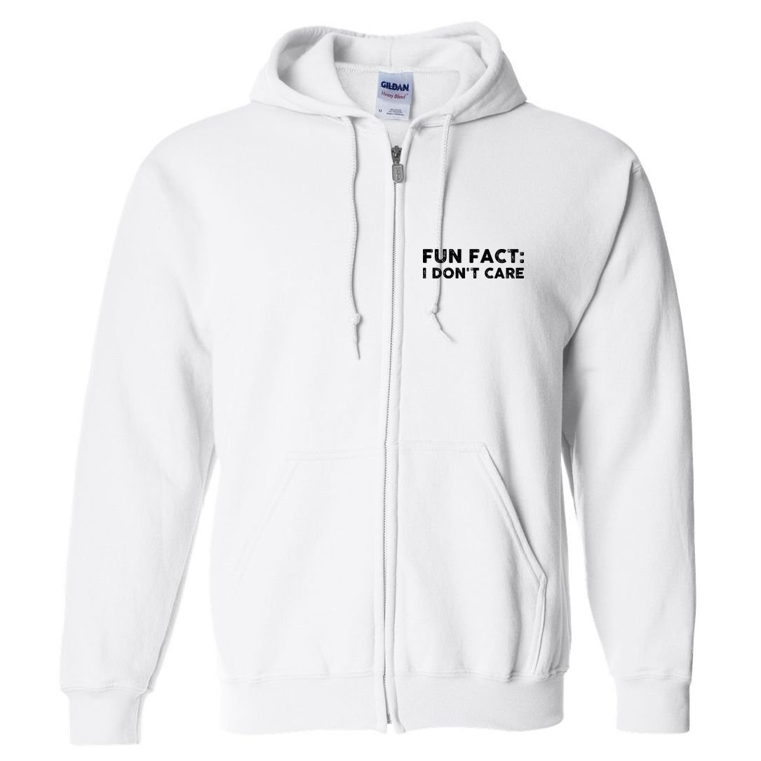 Fun Fact: I Don't Care Full Zip Hoodie