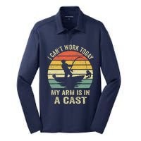 Funny Fisherman I CanT Work Today My Arm Is In A Cast Silk Touch Performance Long Sleeve Polo