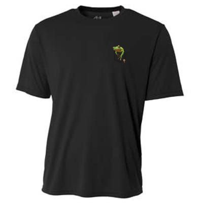 Fun Frog In A Pocket Goblincore Design Frog Lovers Cooling Performance Crew T-Shirt