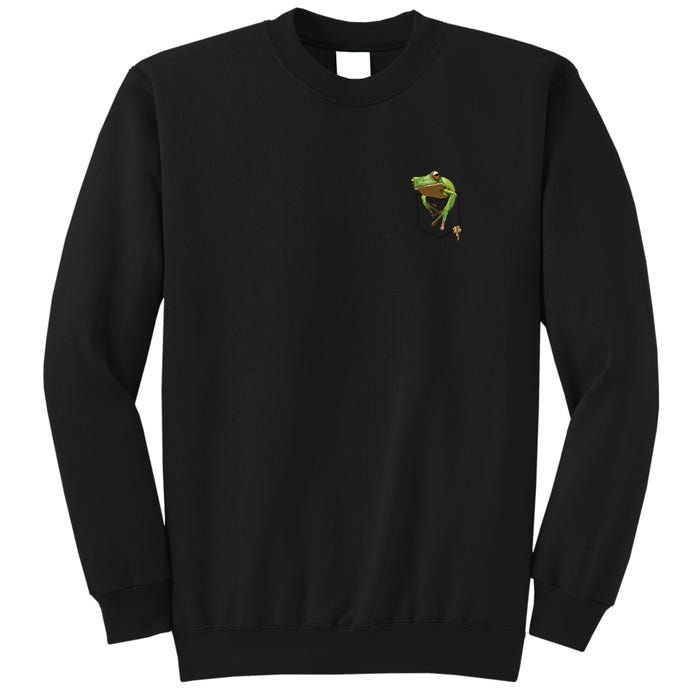 Fun Frog In A Pocket Goblincore Design Frog Lovers Sweatshirt