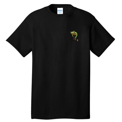 Fun Frog In A Pocket Goblincore Design Frog Lovers Tall T-Shirt