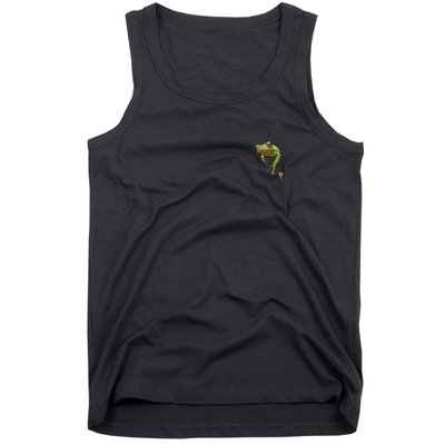 Fun Frog In A Pocket Goblincore Design Frog Lovers Tank Top