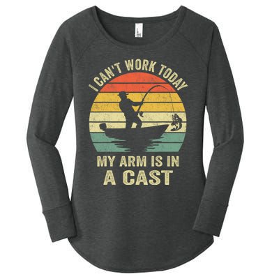 Funny Fisherman I CanT Work Today My Arm Is In A Cast Women's Perfect Tri Tunic Long Sleeve Shirt