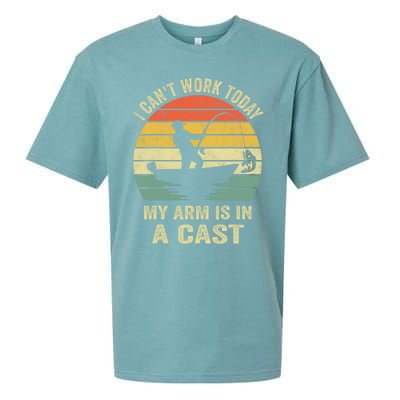 Funny Fisherman I CanT Work Today My Arm Is In A Cast Sueded Cloud Jersey T-Shirt