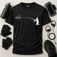 Fly Fish Idaho With White Text Trout Fishing Cooling Performance Crew T-Shirt