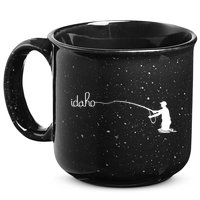 Fly Fish Idaho With White Text Trout Fishing 15oz Campfire Ceramic Mug