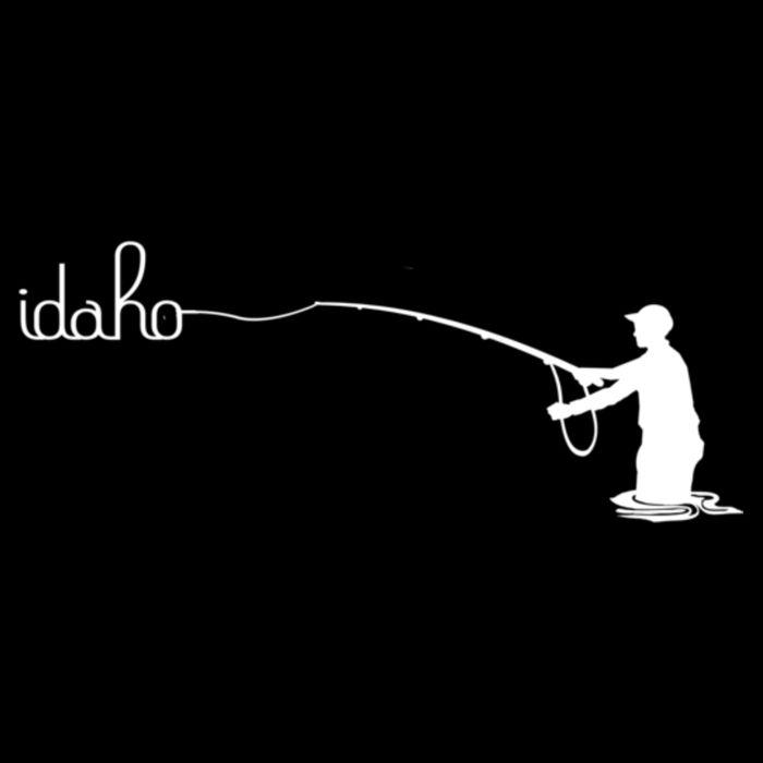 Fly Fish Idaho With White Text Trout Fishing Sustainable Beanie