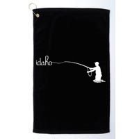 Fly Fish Idaho With White Text Trout Fishing Golf Towel
