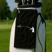 Fly Fish Idaho With White Text Trout Fishing Golf Towel