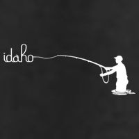 Fly Fish Idaho With White Text Trout Fishing Golf Towel
