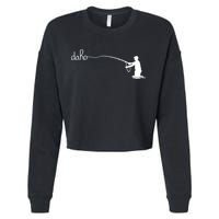 Fly Fish Idaho With White Text Trout Fishing Cropped Pullover Crew