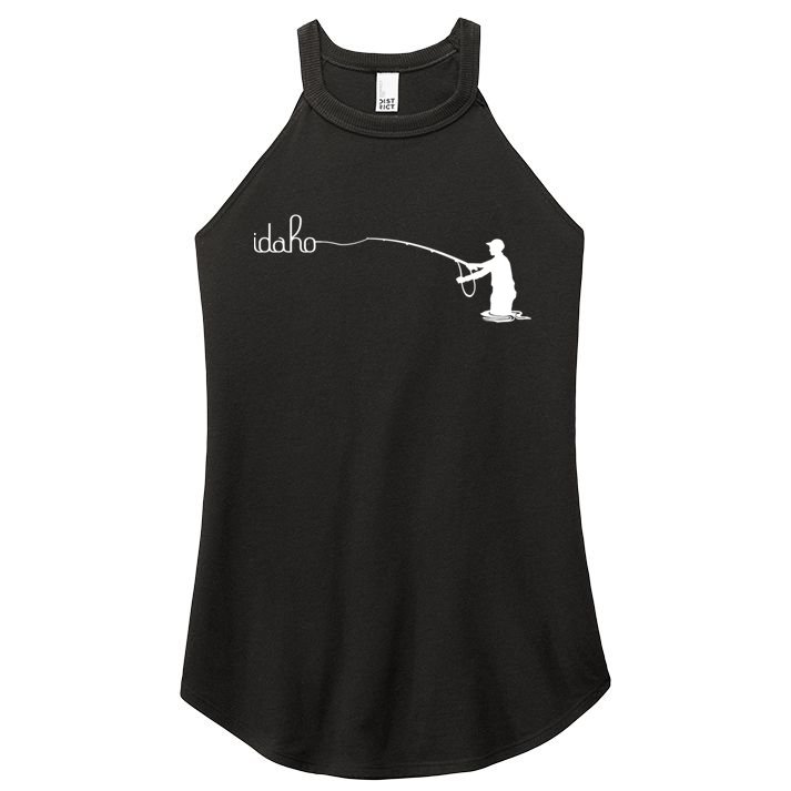 Fly Fish Idaho With White Text Trout Fishing Women's Perfect Tri Rocker Tank