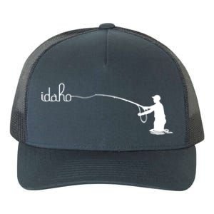 Fly Fish Idaho With White Text Trout Fishing Yupoong Adult 5-Panel Trucker Hat