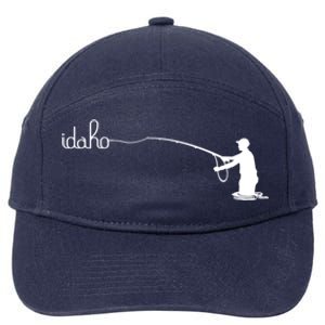 Fly Fish Idaho With White Text Trout Fishing 7-Panel Snapback Hat