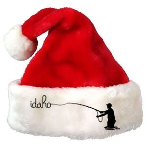 Fly Fish Idaho With White Text Trout Fishing Premium Christmas Santa Hat