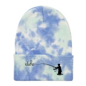 Fly Fish Idaho With White Text Trout Fishing Tie Dye 12in Knit Beanie