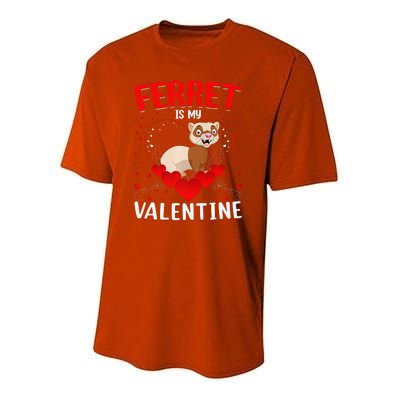 Funny Ferret Is My Valentine Ferret Valentine's Day Premium Youth Performance Sprint T-Shirt