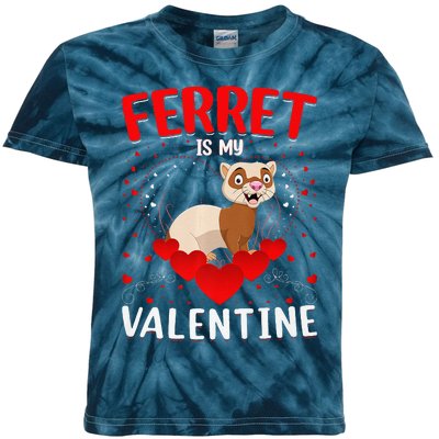 Funny Ferret Is My Valentine Ferret Valentine's Day Premium Kids Tie-Dye T-Shirt