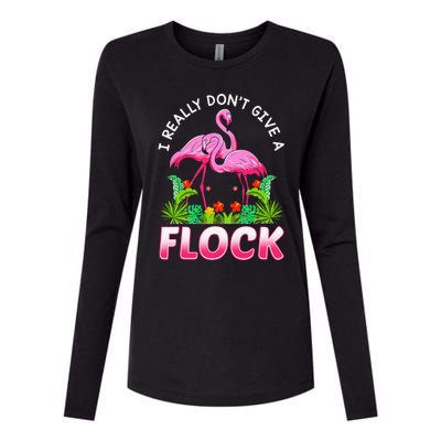 Funny Flamingo I Really DonT Give A Flock Womens Cotton Relaxed Long Sleeve T-Shirt