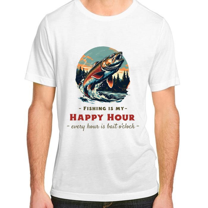 Funny Fishing Is My Happy Hour Adult ChromaSoft Performance T-Shirt