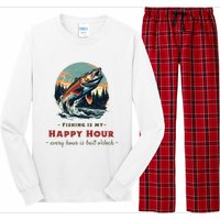 Funny Fishing Is My Happy Hour Long Sleeve Pajama Set