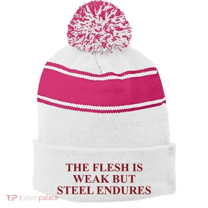 Fantasyinitiative Fantasy Initiative By Fire And Steel The Flesh Is Weak But Ste Stripe Pom Pom Beanie