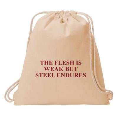 Fantasyinitiative Fantasy Initiative By Fire And Steel The Flesh Is Weak But Ste Drawstring Bag