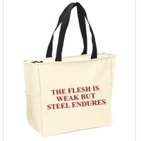 Fantasyinitiative Fantasy Initiative By Fire And Steel The Flesh Is Weak But Ste Zip Tote Bag