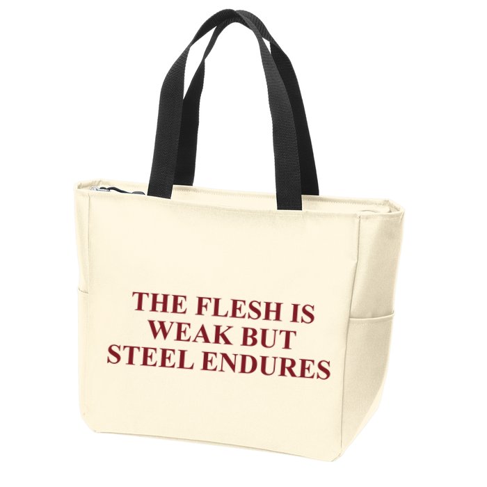 Fantasyinitiative Fantasy Initiative By Fire And Steel The Flesh Is Weak But Ste Zip Tote Bag