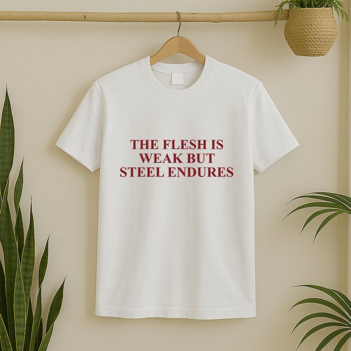 Fantasyinitiative Fantasy Initiative By Fire And Steel The Flesh Is Weak But Ste T-Shirt