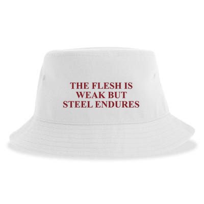 Fantasyinitiative Fantasy Initiative By Fire And Steel The Flesh Is Weak But Ste Sustainable Bucket Hat