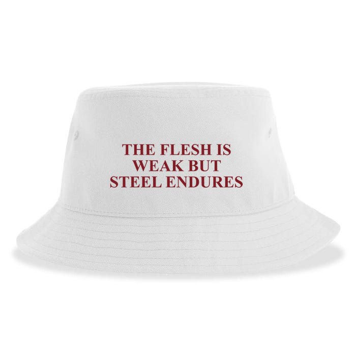 Fantasyinitiative Fantasy Initiative By Fire And Steel The Flesh Is Weak But Ste Sustainable Bucket Hat