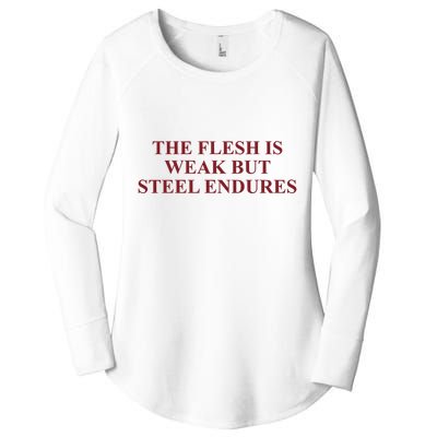 Fantasyinitiative Fantasy Initiative By Fire And Steel The Flesh Is Weak But Ste Women's Perfect Tri Tunic Long Sleeve Shirt