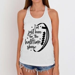 Funny Football I'm Just Here For The Halftime Show Women's Knotted Racerback Tank